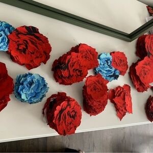 Floral Home Accents in Red and Blue